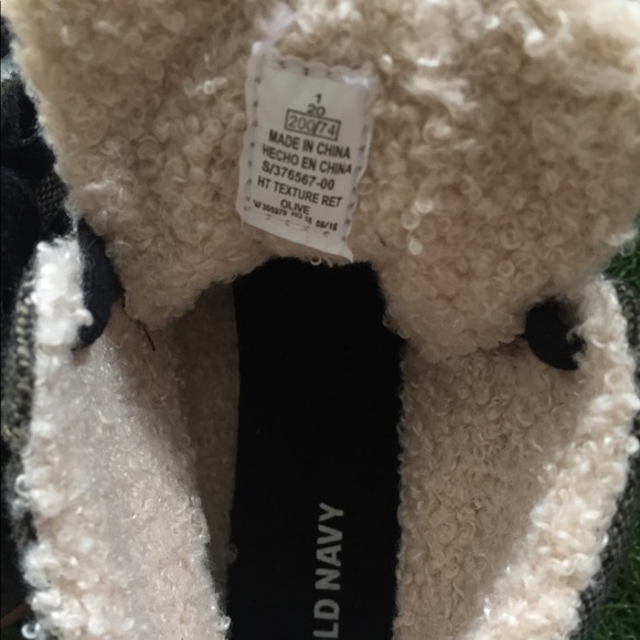 NWOT boys sz 1 Sherpa fleece Hi-top sneaker tweed - Picture 9 of 11